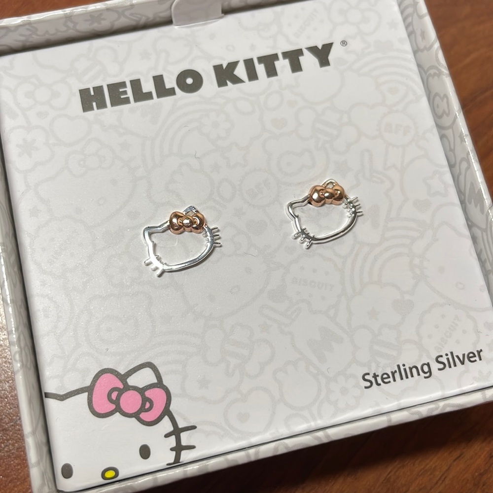 Hello Kitty Sterling Silver Stud Earrings
